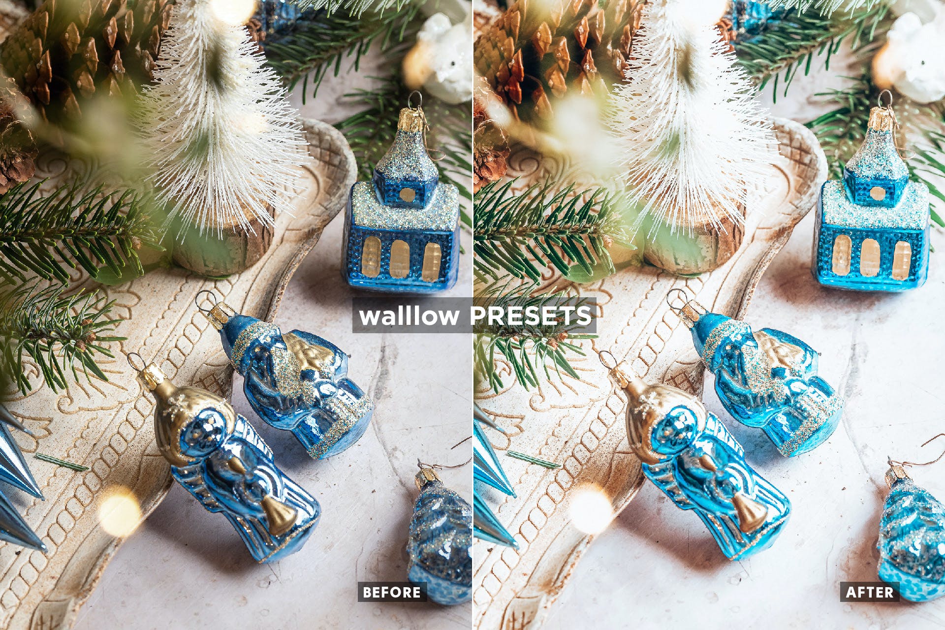 10个明亮的圣诞照片滤镜LR预设模板 10 Bright Christmas Desktop & Mobile presets 插件预设 sucaiwan.com
