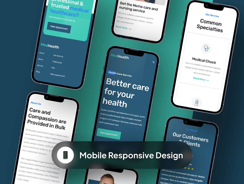 医疗保健网站Web模板 APP UI sucaiwan.com