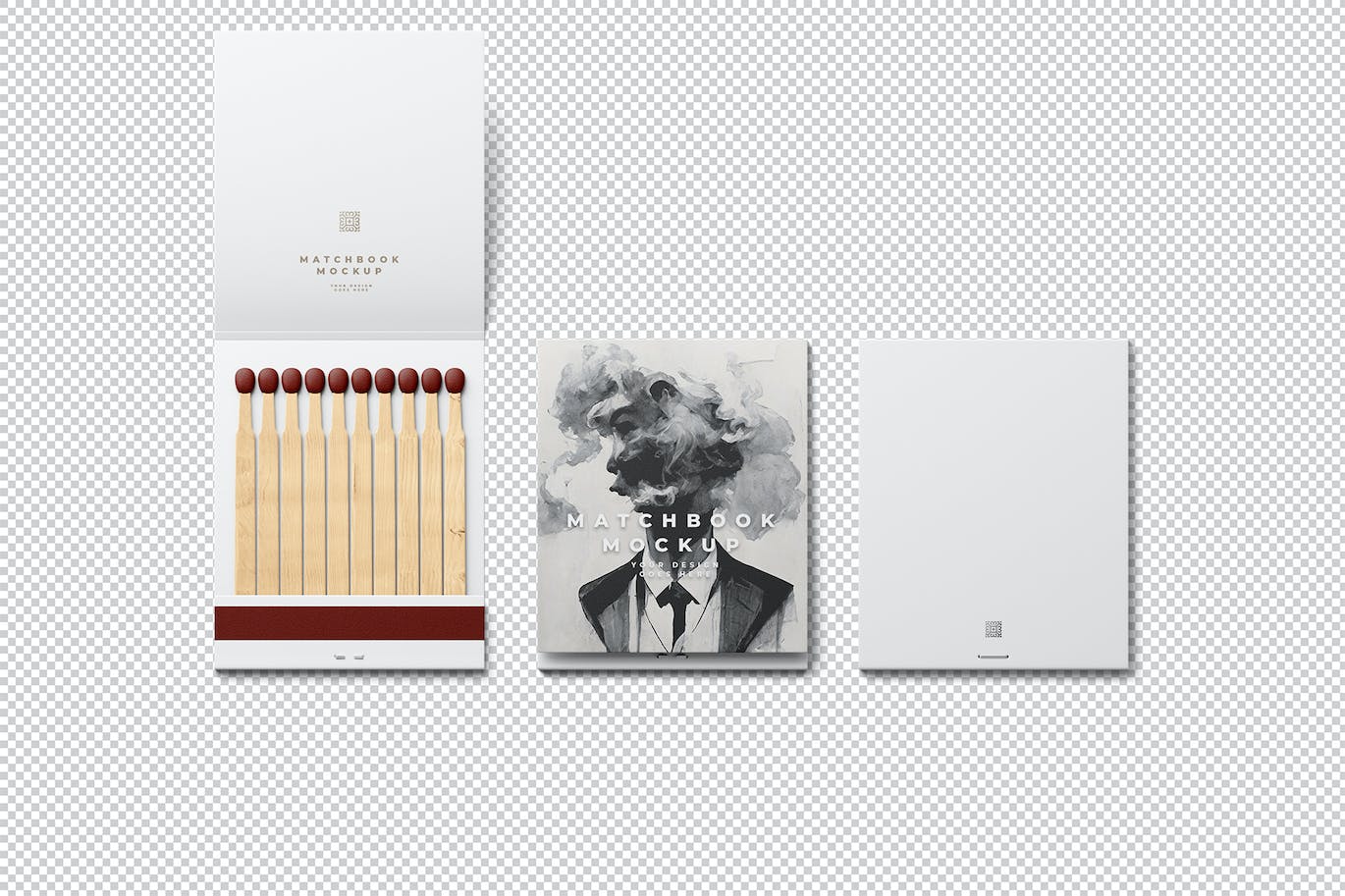 火柴盒包装设计展示样机模板 Matchbook Mockup 样机素材 sucaiwan.com