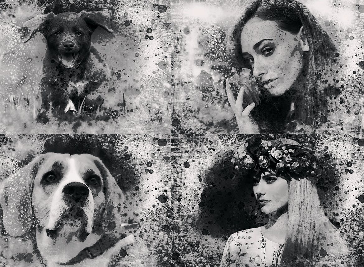 铅笔素描灰色照片效果PS动作 Pencil Sketch PSD Photoshop Actions 插件预设 sucaiwan.com