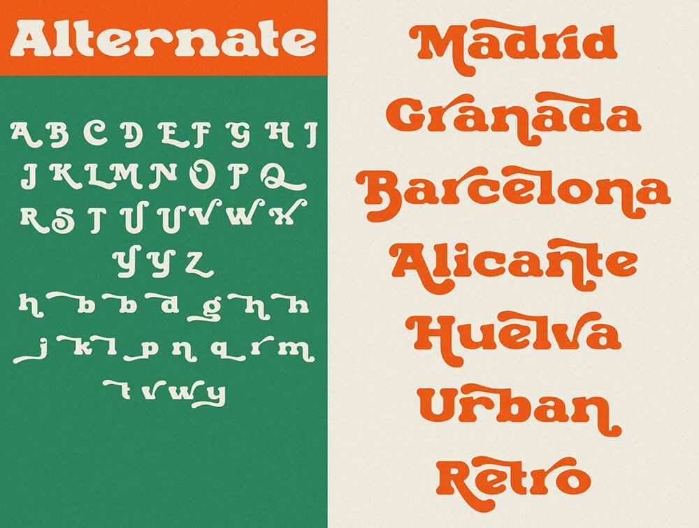 复古风厚实显示字体 设计素材 sucaiwan.com