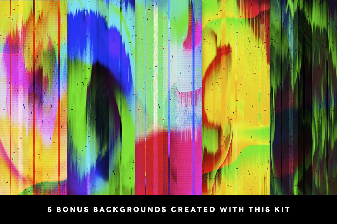 抽象故障背景特效生成器套件 Glitch Background Creation Kit 插件预设 sucaiwan.com