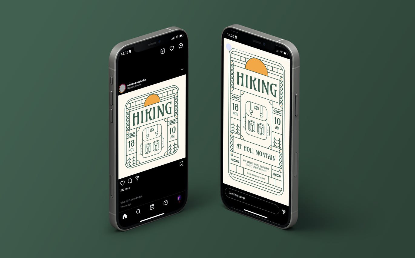 徒步旅行传单模板下载 Hiking Flyer Template 设计素材 sucaiwan.com