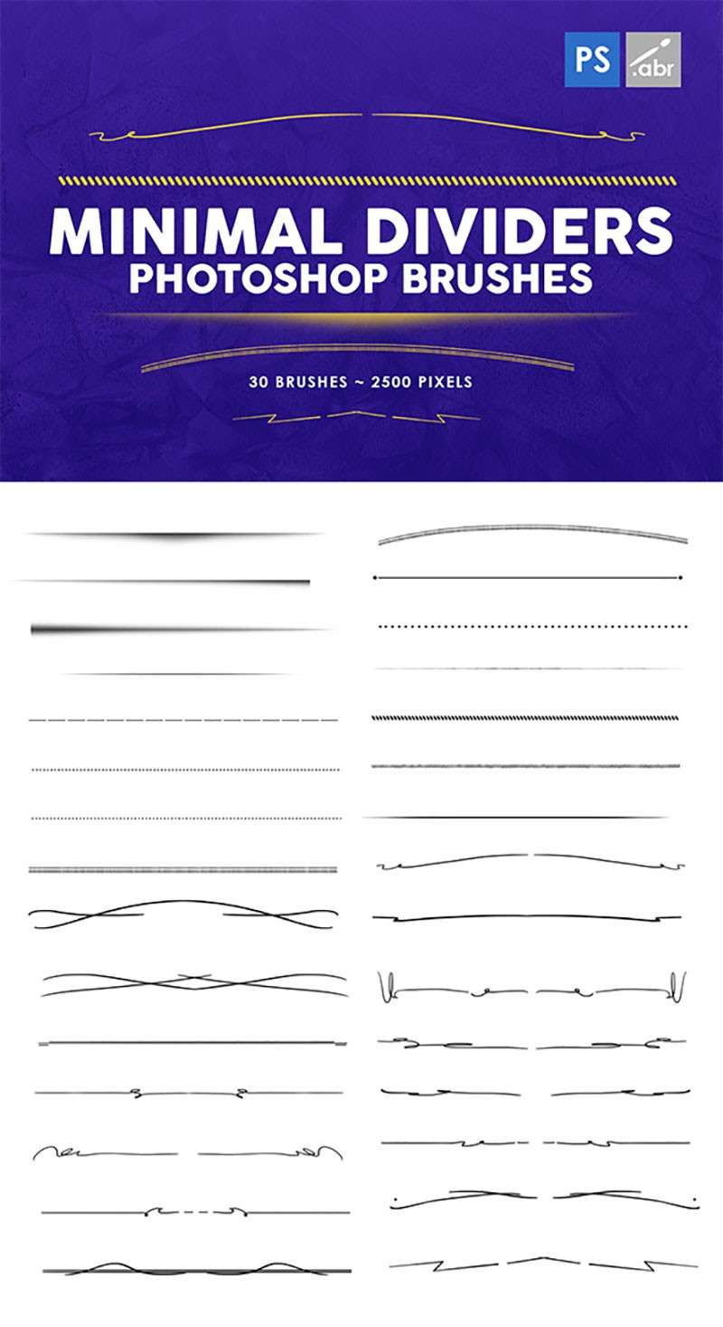 285个下划线和分隔线Photoshop笔刷 笔刷资源 sucaiwan.com