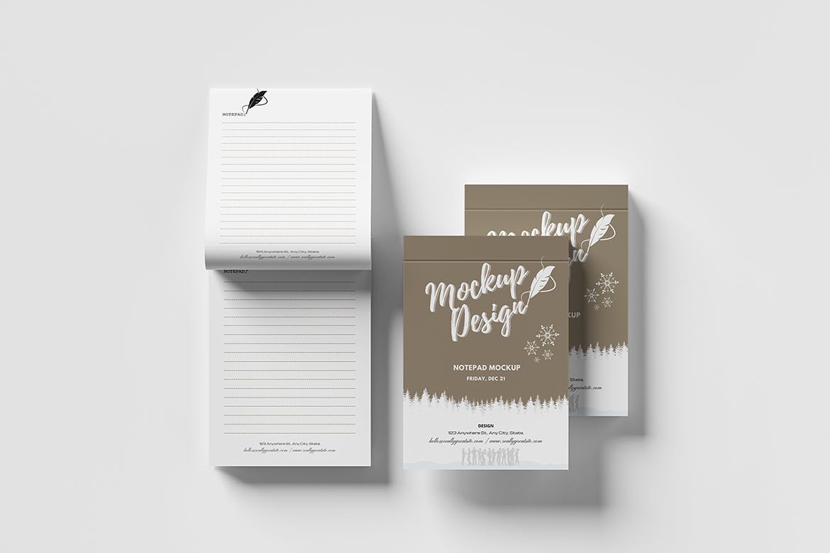A6尺寸记事本开页效果图样机 Notepad A6 Open Mockup 样机素材 sucaiwan.com