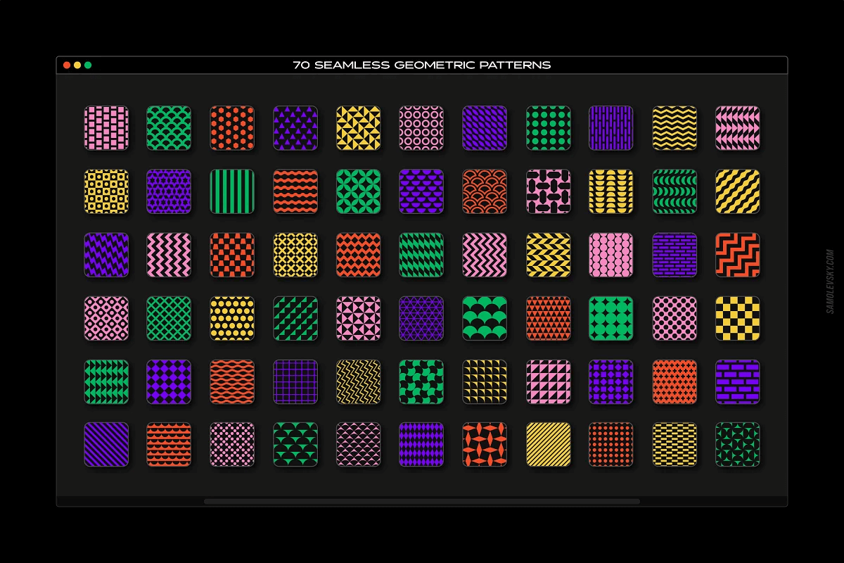 潮流现代优雅极简时尚几何无缝拼接图案素材合辑 Bold geometric seamless patterns 图标素材 第2张-素材湾丨精选海外优质设计素材资源 潮流现代优雅极简时尚几何无缝拼接图案素材合辑 Bold geometric seamless patterns 图标素材 sucaiwan.com