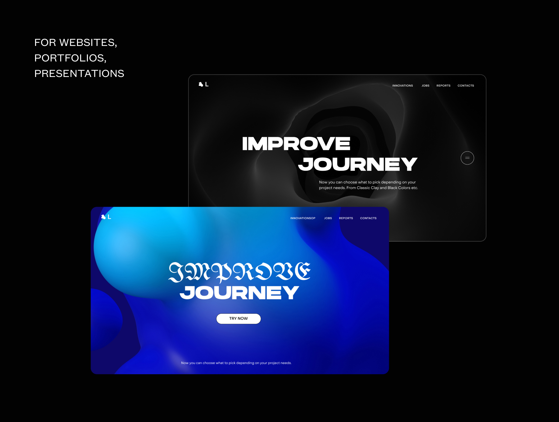 潮流现代3D动画抽象形状动画循环的抽象视频+平面背景素材 3D ANIMATED ABSTRACT SHAPES 设计素材 sucaiwan.com