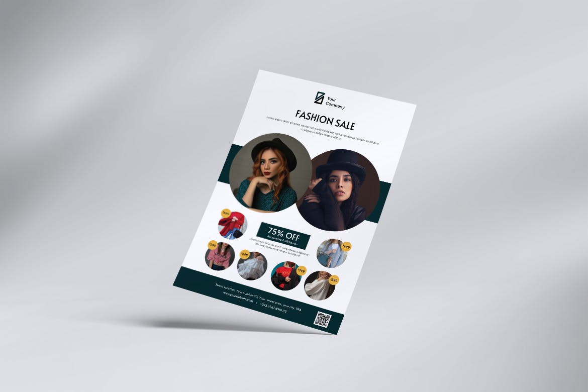 时尚品牌促销海报设计模板 Fashion Flyer 设计素材 sucaiwan.com