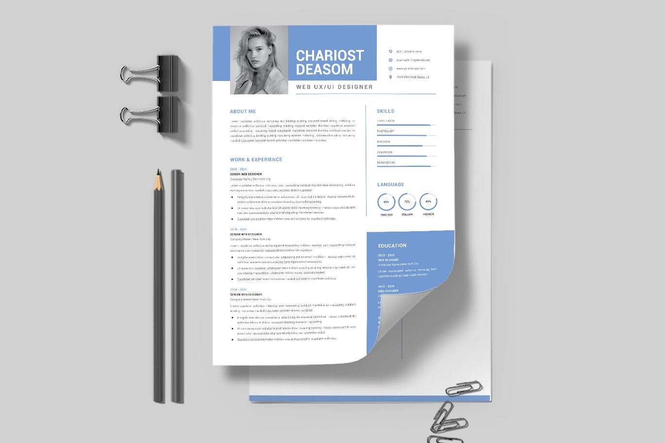 海报CV简历设计模板 Flyer – CV Resume Template 设计素材 sucaiwan.com