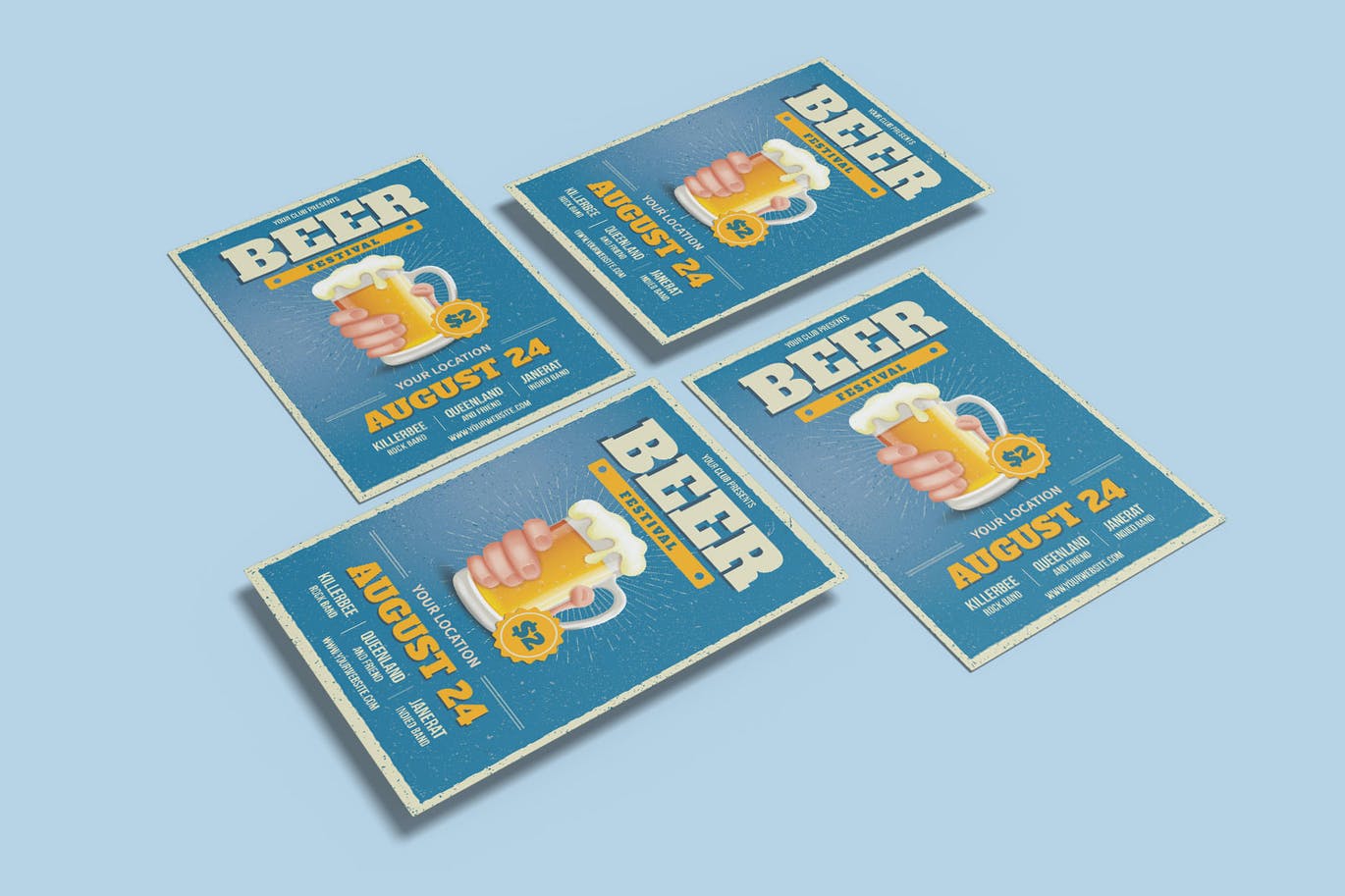 啤酒节宣传单海报模板 Beer Festival Flyer 设计素材 sucaiwan.com