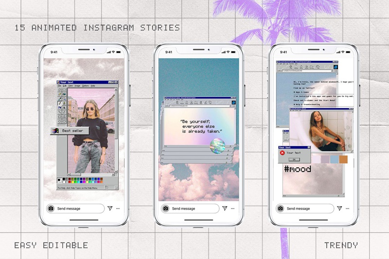 新潮复古未来感Win95元素全息渐变毛刺纹理贴纸像素化可编辑PSD模板 Old Computer Insta template Ps Canva 图片素材 第6张-素材湾丨精选海外优质设计素材资源 新潮复古未来感Win95元素全息渐变毛刺纹理贴纸像素化可编辑PSD模板 Old Computer Insta template Ps Canva 图片素材 sucaiwan.com