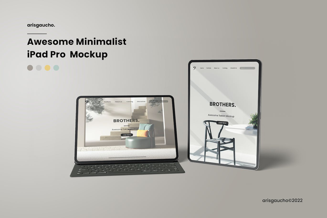极简主义 iPad Pro平板电脑样机 Awesome Minimalist iPad Pro Mockup 样机素材 sucaiwan.com