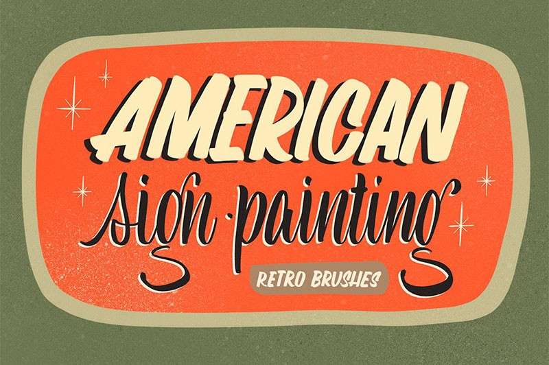 复古字标设计Procreate笔刷 笔刷资源 sucaiwan.com