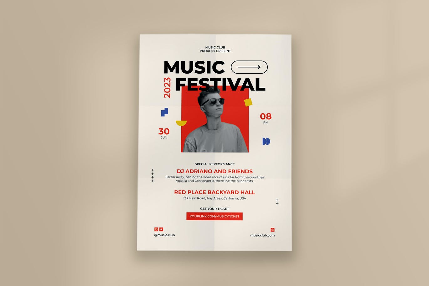 现代音乐节传单模板 Modern Music Festival Flyer Template 设计素材 sucaiwan.com