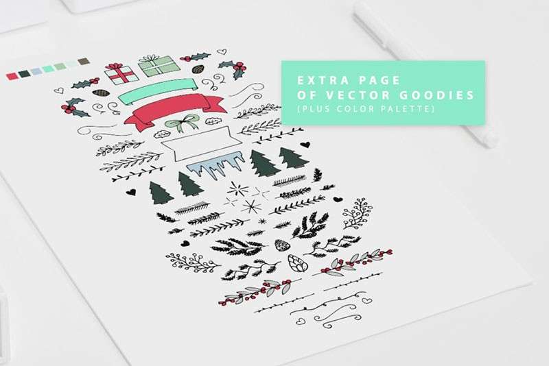 50+圣诞元素装饰AI笔刷 笔刷资源 sucaiwan.com