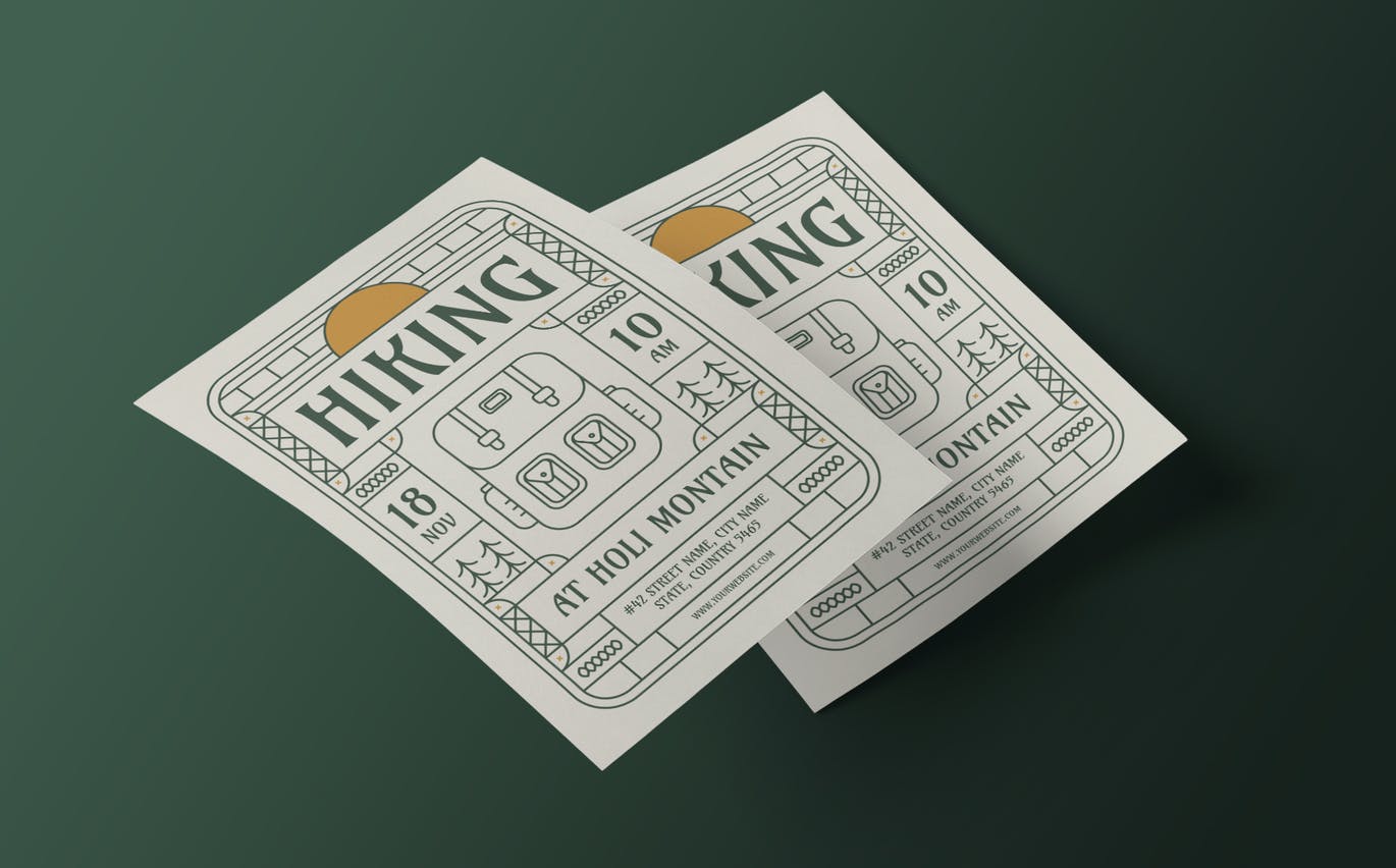 徒步旅行传单模板下载 Hiking Flyer Template 设计素材 sucaiwan.com