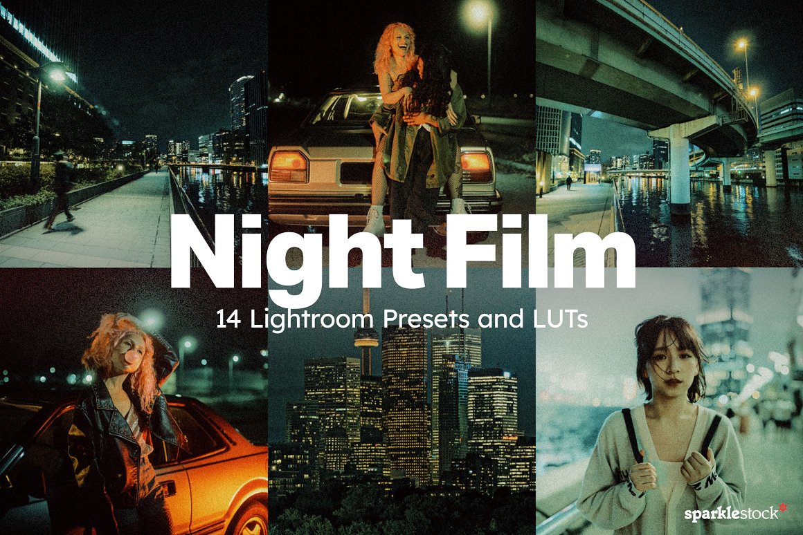 好莱坞电影级怀旧港风都市夜间摄影颗粒噪点LR预设素材 14 Night Film Lightroom Presets 插件预设 第1张-素材湾丨精选海外优质设计素材资源 好莱坞电影级怀旧港风都市夜间摄影颗粒噪点LR预设素材 14 Night Film Lightroom Presets 插件预设 sucaiwan.com