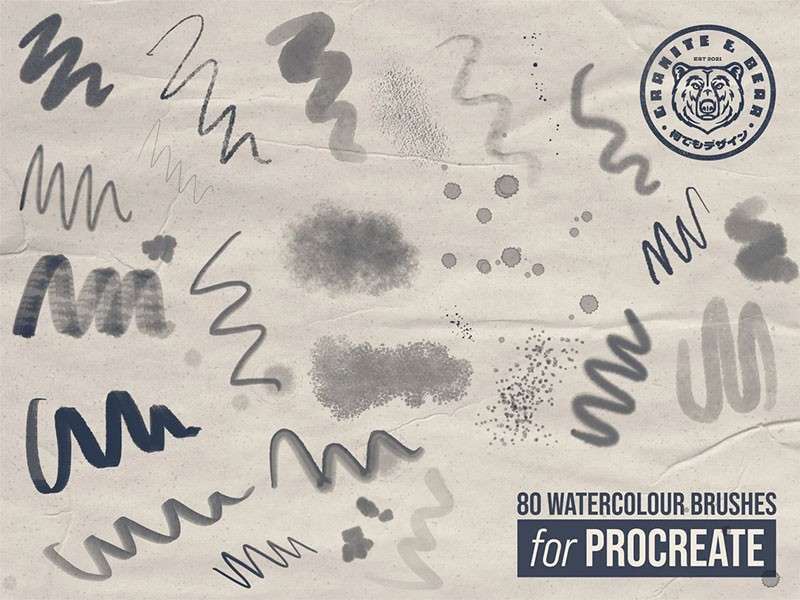 逼真的水彩画Procreate笔刷 笔刷资源 sucaiwan.com