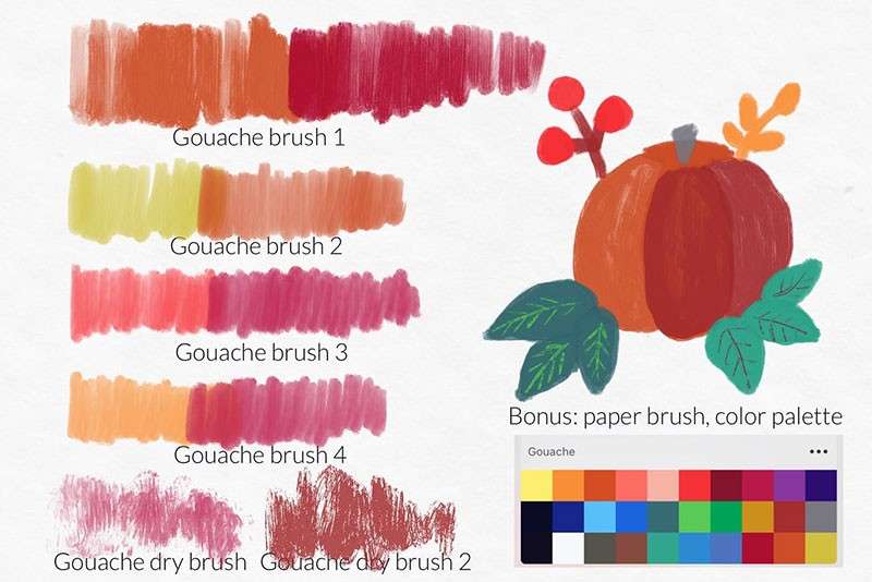 7个水粉纹理Procreate笔刷 笔刷资源 sucaiwan.com