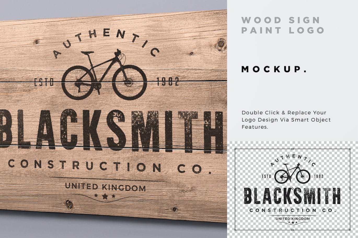 复古木板油漆标志Logo样机 Vintage Wood Paint Logo Mockup 样机素材 sucaiwan.com