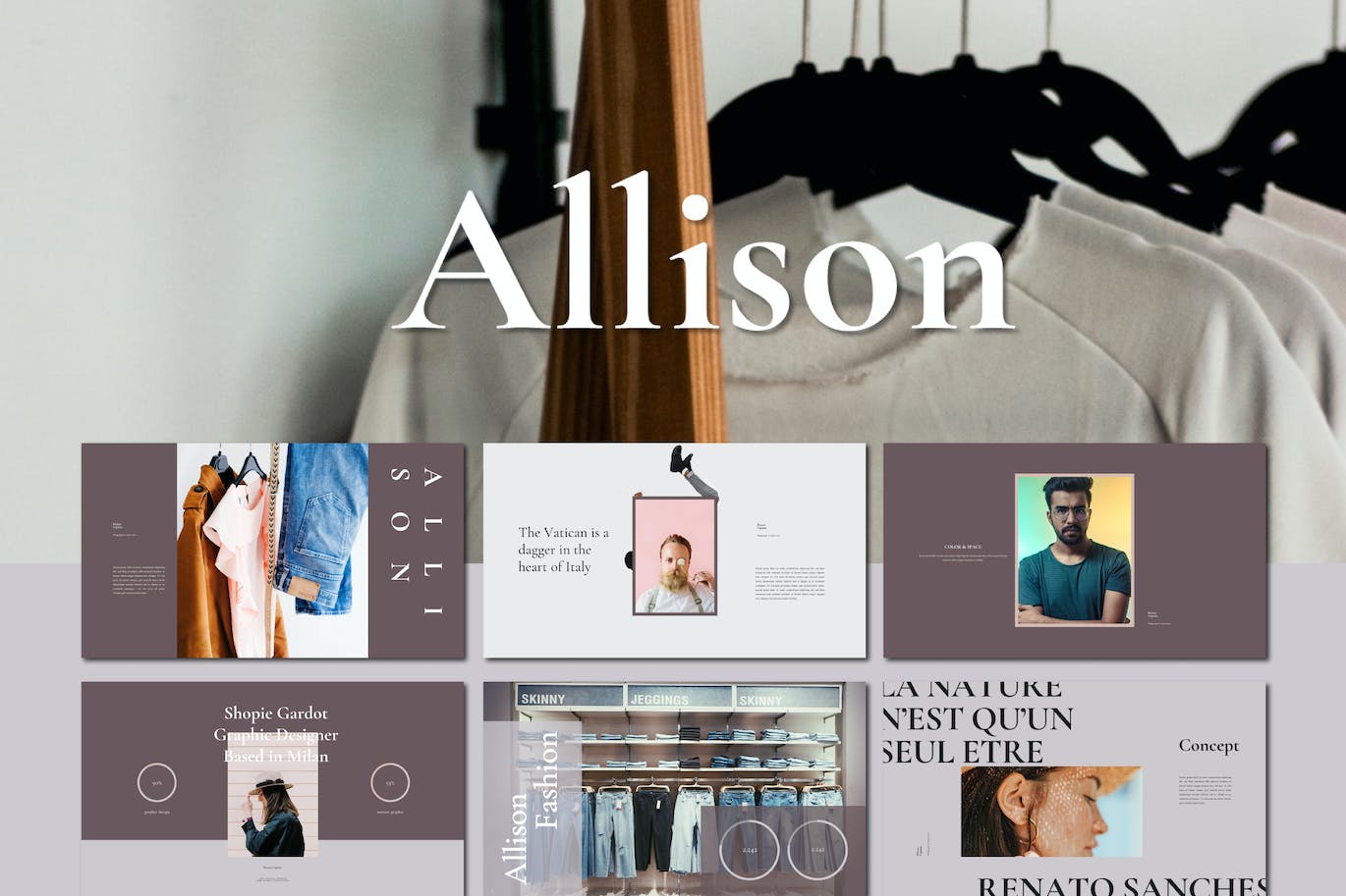 Lookbook杂志布局精美PowerPoint演示文稿模板 Allison Lookbook Powerpoint Template 幻灯图表 sucaiwan.com