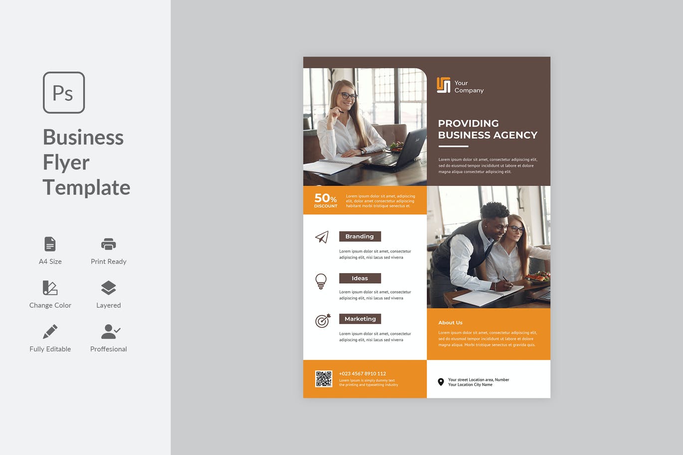 代理机构推广海报设计 Business Flyer 设计素材 sucaiwan.com