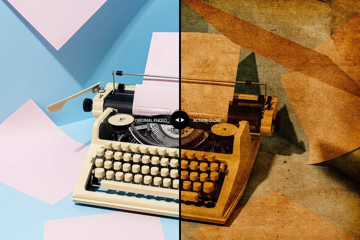 复古年代颗粒效果照片处理PS动作 Vintage Grain Photoshop Action 插件预设 sucaiwan.com