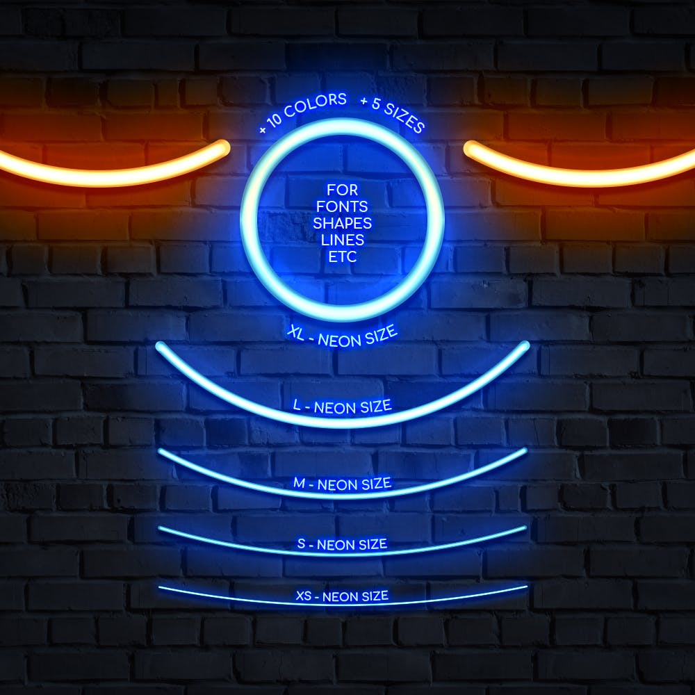 发光霓虹灯Photoshop图层样式 Neon Photoshop Layer Styles 图片素材 sucaiwan.com