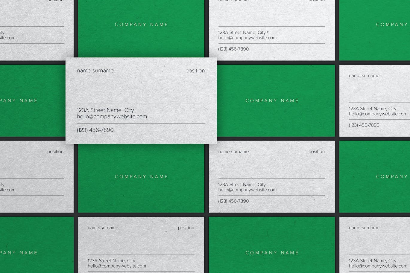 等距平铺名片设计样机 Business Card Mockup 样机素材 sucaiwan.com