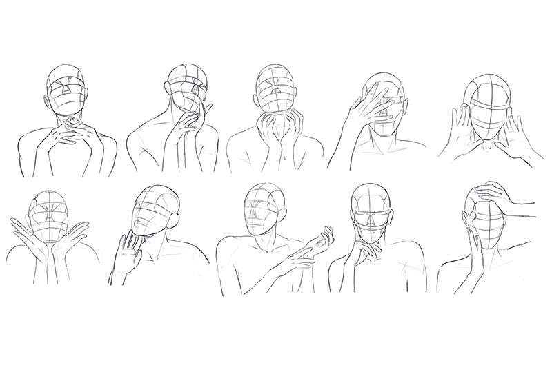 10个拍照姿势Procreate线稿笔刷 笔刷资源 sucaiwan.com