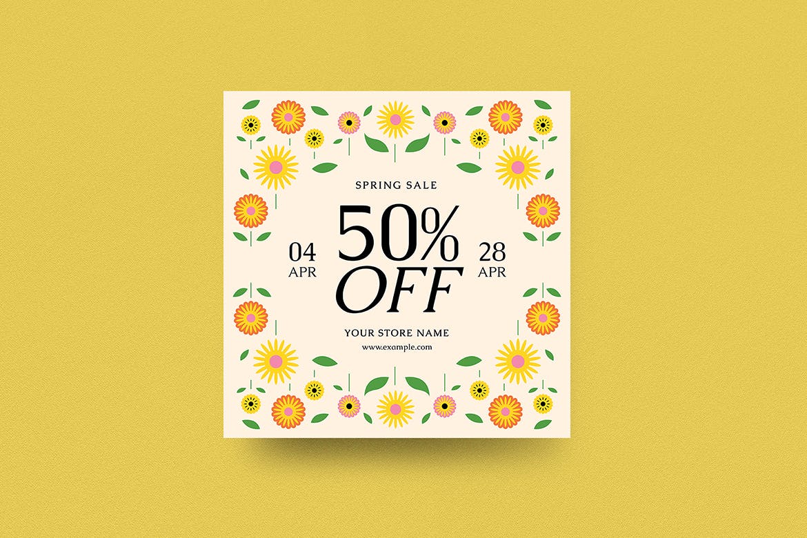 春季促销活动传单模板 Spring Sale Event Flyer Set 设计素材 sucaiwan.com