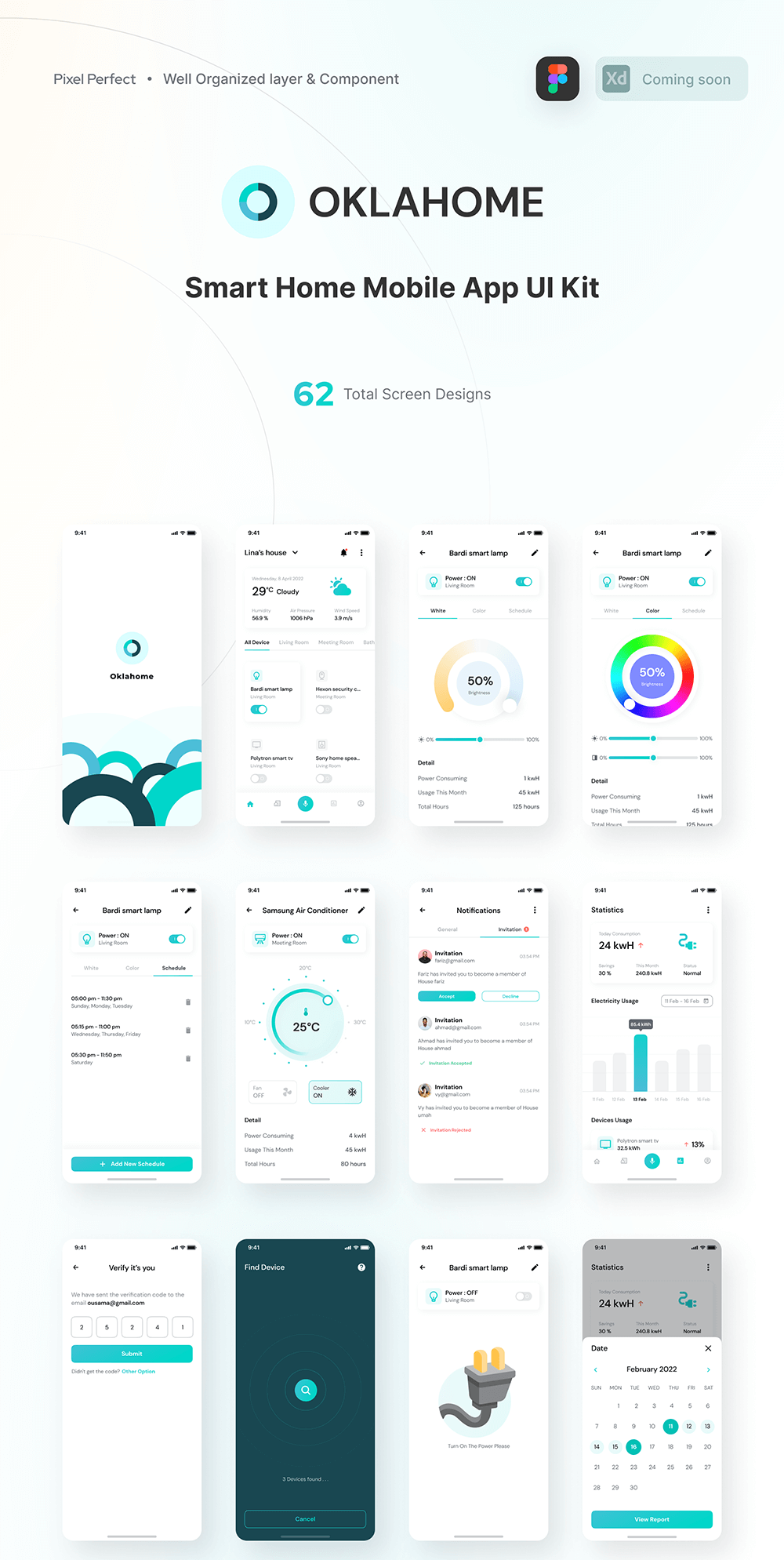 智能家居App移动应用程序 UI 套件 APP UI sucaiwan.com