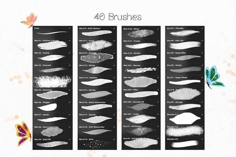 自然与动物水彩绘本Procreate笔刷 笔刷资源 sucaiwan.com