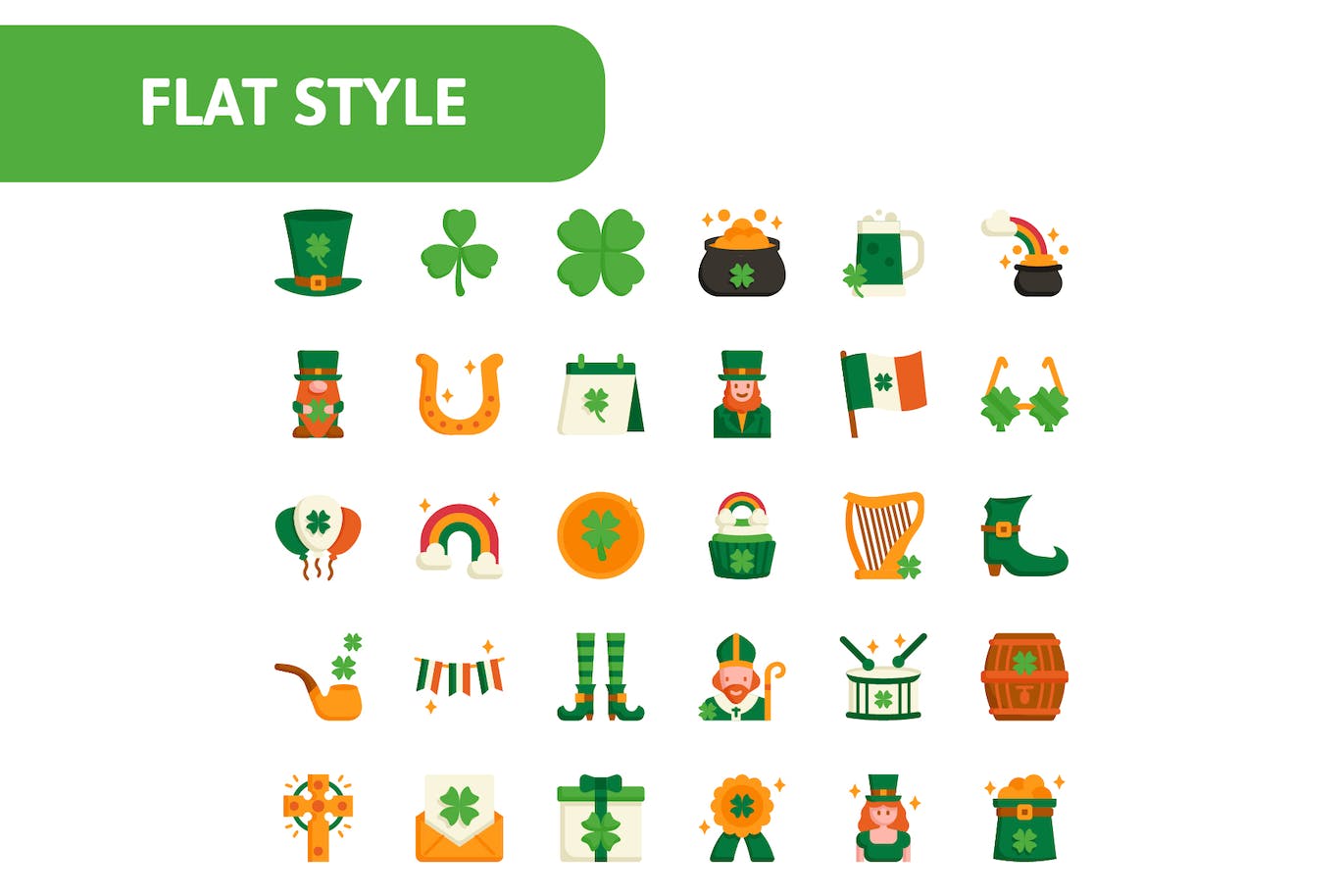 30个高质量的圣帕特里克节矢量图标 30 St Patrick’s Day Icons 图标素材 sucaiwan.com