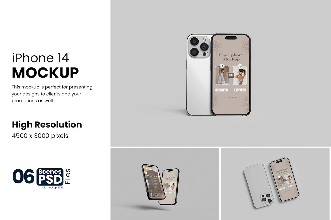 iPhone14苹果手机样机模板 iPhone 14 Mockup 样机素材 sucaiwan.com