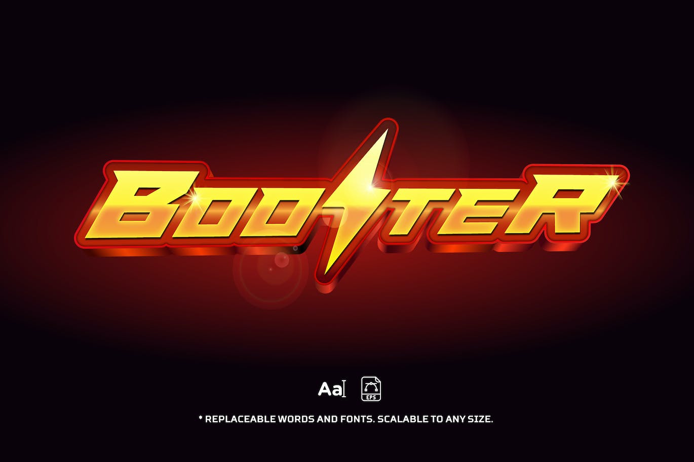 可编辑的游戏设计3D文字效果 Booster 3D – Editable Text Effect, Font Style 设计素材 sucaiwan.com