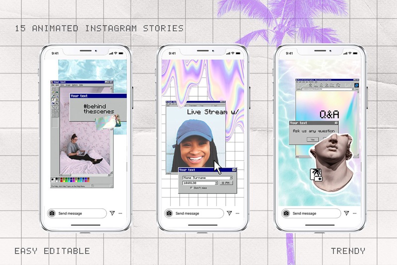 新潮复古未来感Win95元素全息渐变毛刺纹理贴纸像素化可编辑PSD模板 Old Computer Insta template Ps Canva 图片素材 第10张-素材湾丨精选海外优质设计素材资源 新潮复古未来感Win95元素全息渐变毛刺纹理贴纸像素化可编辑PSD模板 Old Computer Insta template Ps Canva 图片素材 sucaiwan.com
