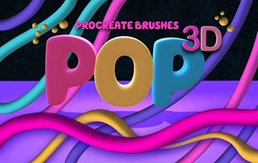 3D立体POP字体效果Procreate笔刷