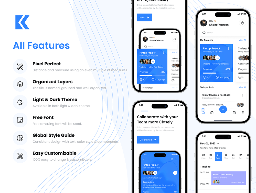 任务管理应用程序IOS UI套件 APP UI sucaiwan.com