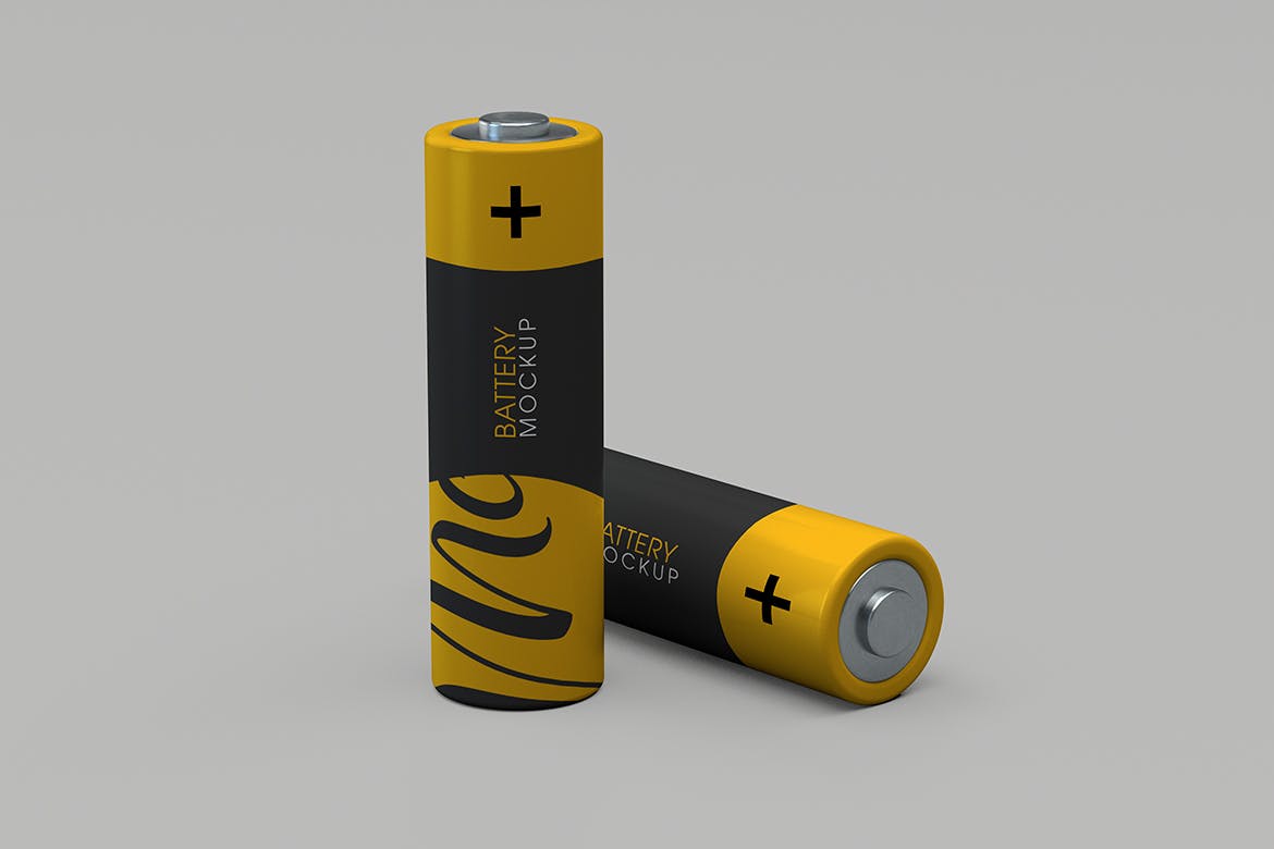 电池品牌包装样机模板 Battery Isolated Mockup 样机素材 sucaiwan.com