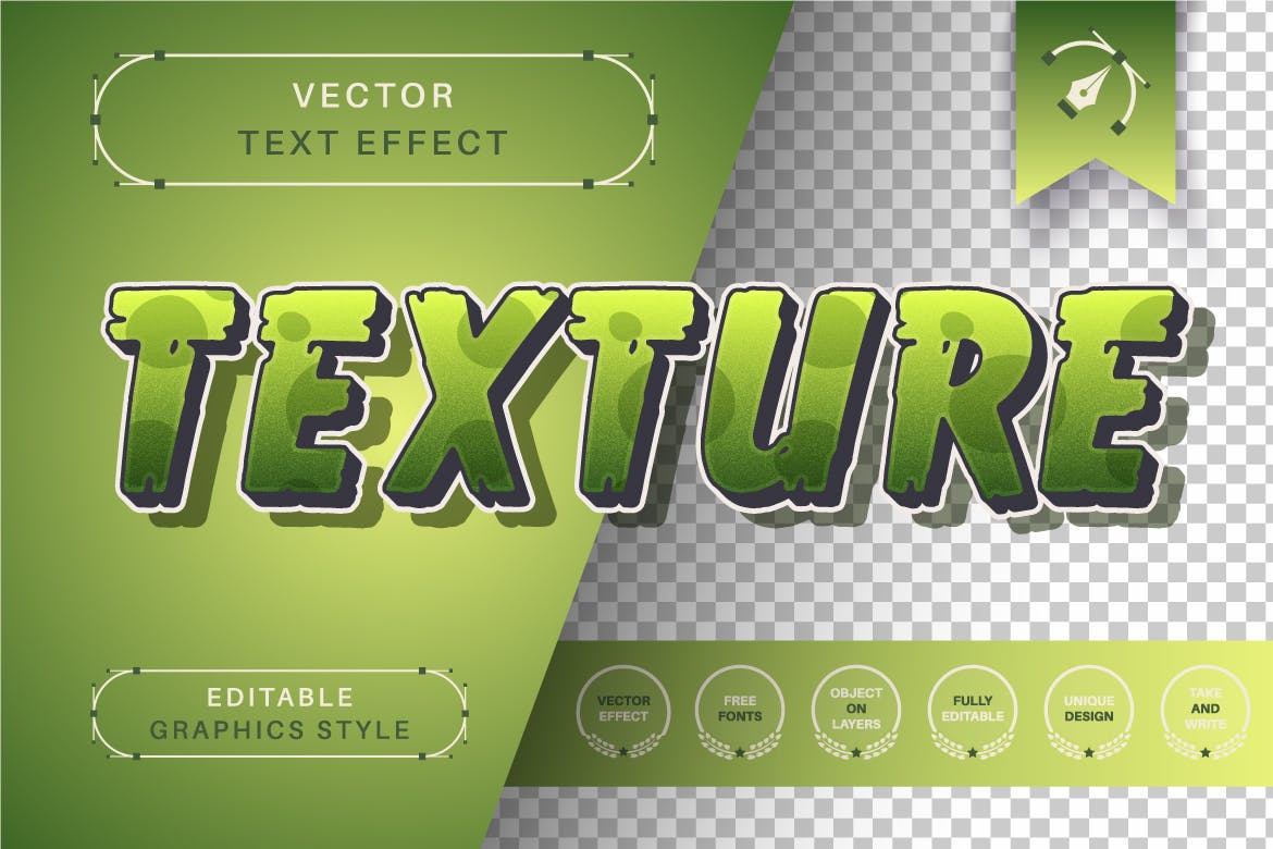 恐怖纹理字体样式矢量文本效果 Horror Texture – Editable Text Effect, Font Style 插件预设 sucaiwan.com