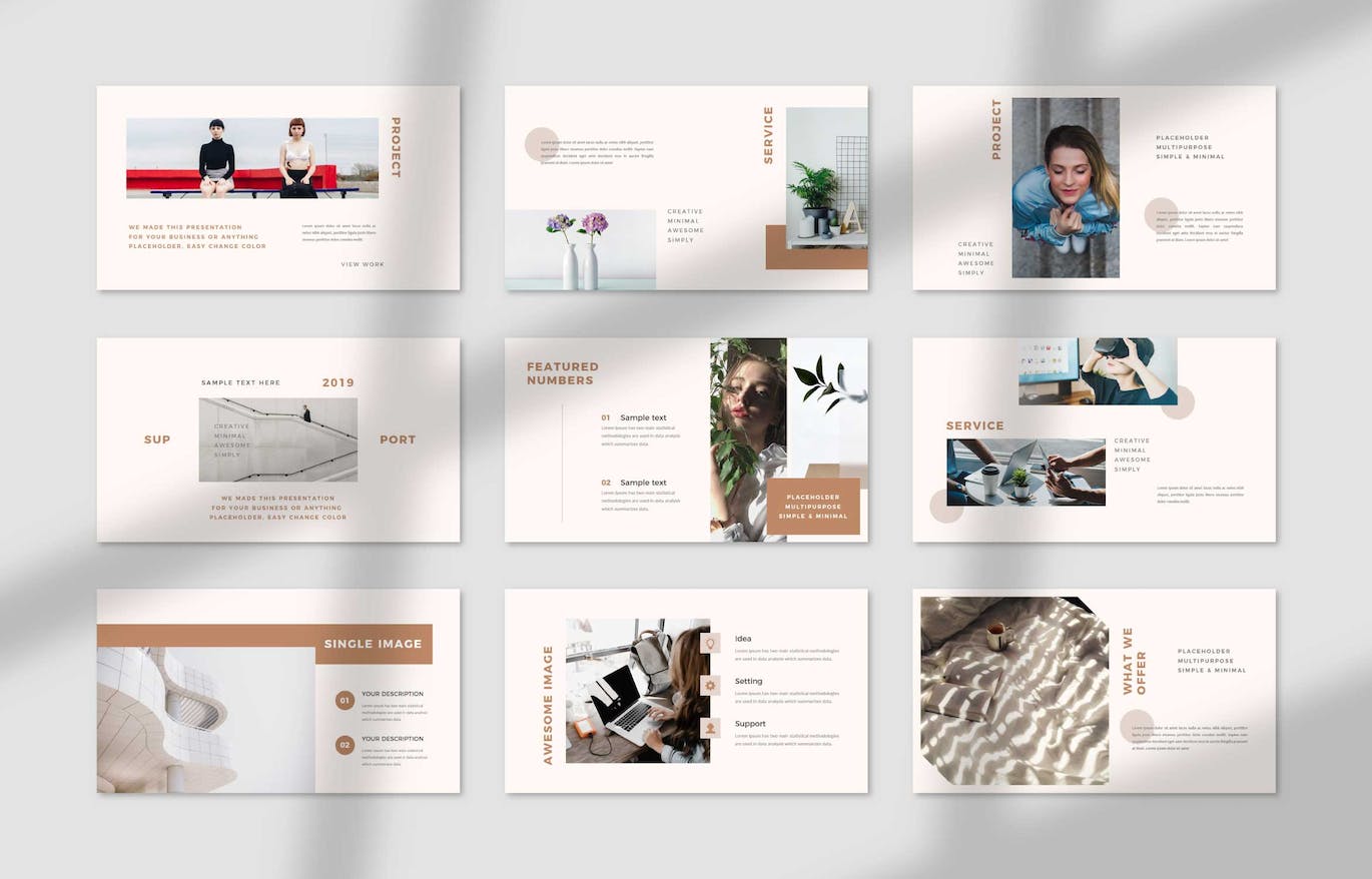 摄影作品幻灯片演示PPT模板 Vermillion Minimal PowerPoint Template 幻灯图表 sucaiwan.com