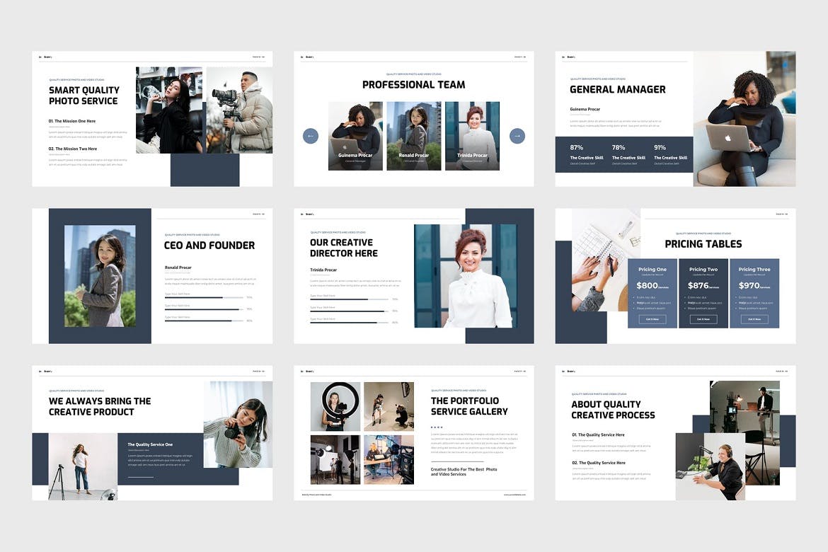 照片视频工作室谷歌幻灯片模板下载 Brainfy – Photo Video Studio Google Slides 幻灯图表 sucaiwan.com