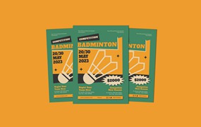 羽毛球比赛传单模板下载 Badminton Competition Flyers