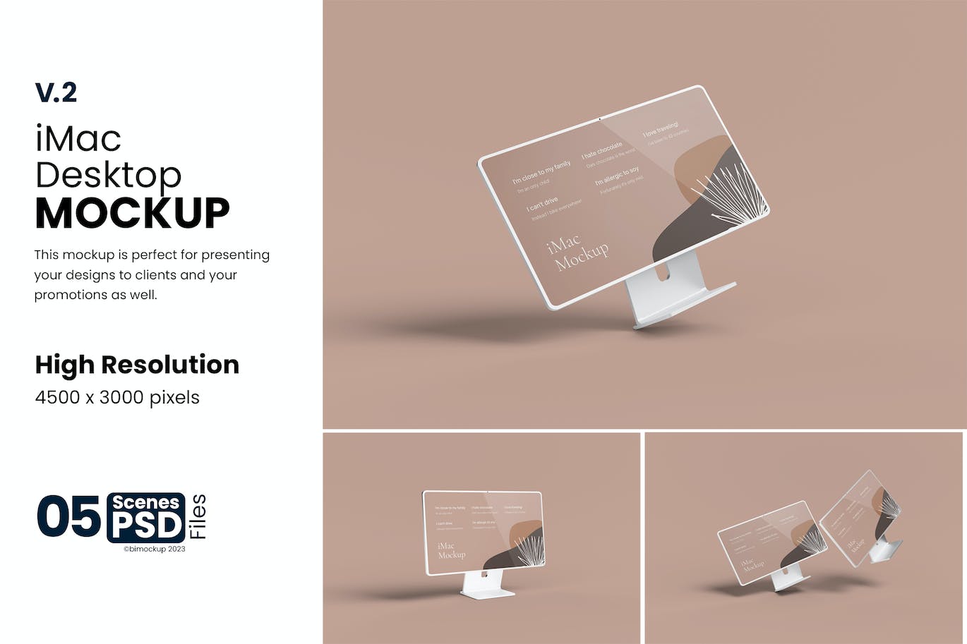 iMac苹果显示器样机模板v2 iMac Mockup V.2 样机素材 sucaiwan.com