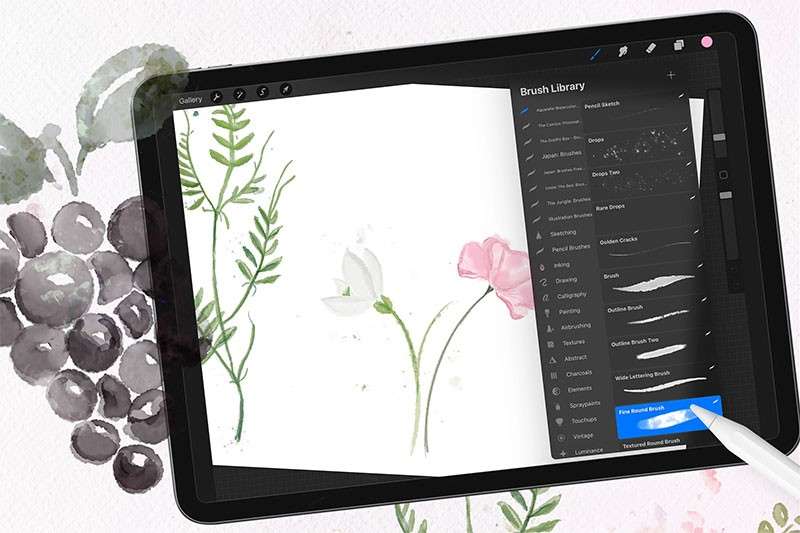 16个水彩笔效果Procreate笔刷 笔刷资源 sucaiwan.com