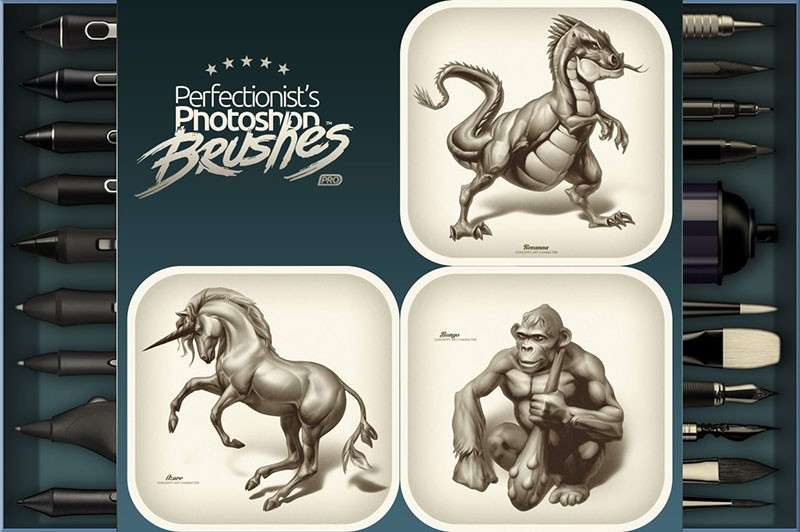 Photoshop完整艺术板绘笔刷 笔刷资源 sucaiwan.com