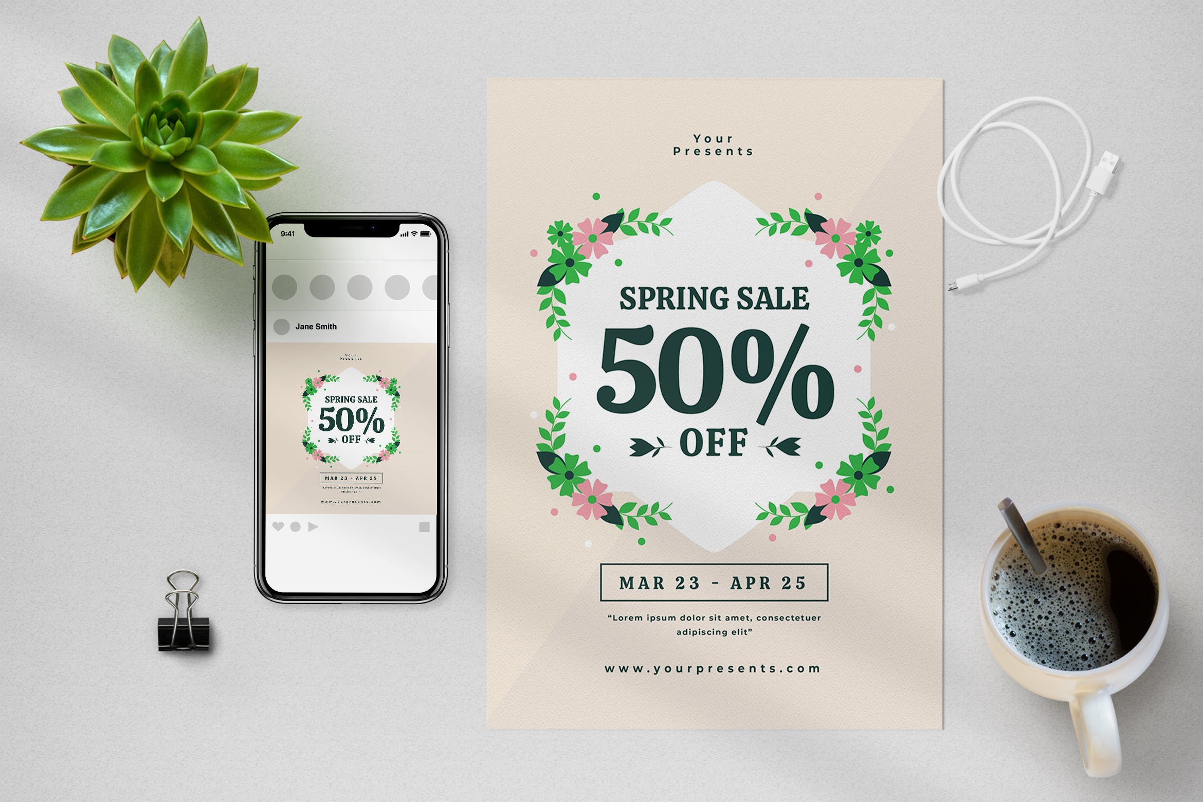 春季假期促销海报素材 Spring Sale Flyer 设计素材 第1张-素材湾丨精选海外优质设计素材资源 春季假期促销海报素材 Spring Sale Flyer 设计素材 sucaiwan.com
