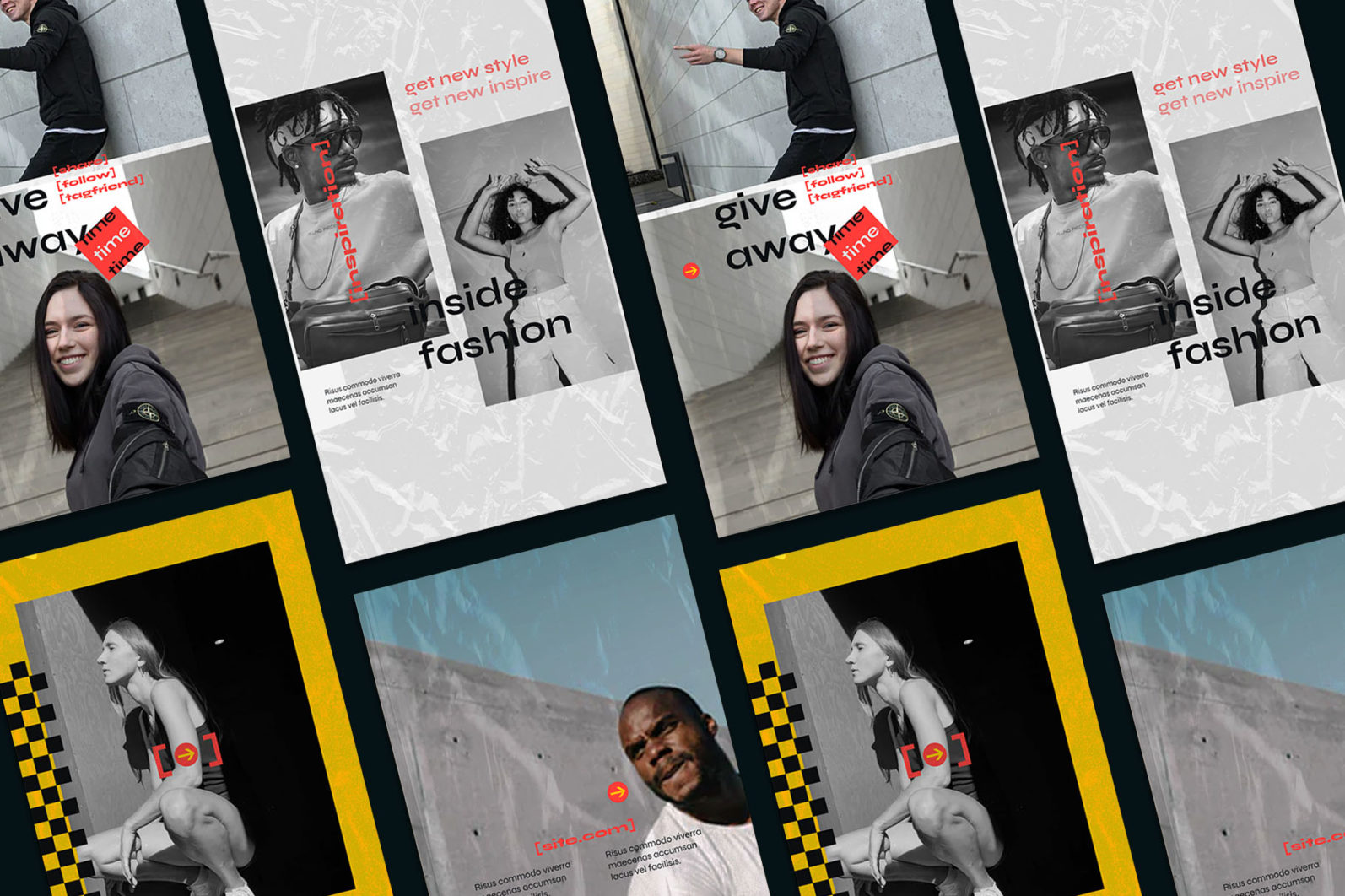 复古时尚广告竖屏社交媒体instagram模板PSD海报样机 样机素材 sucaiwan.com