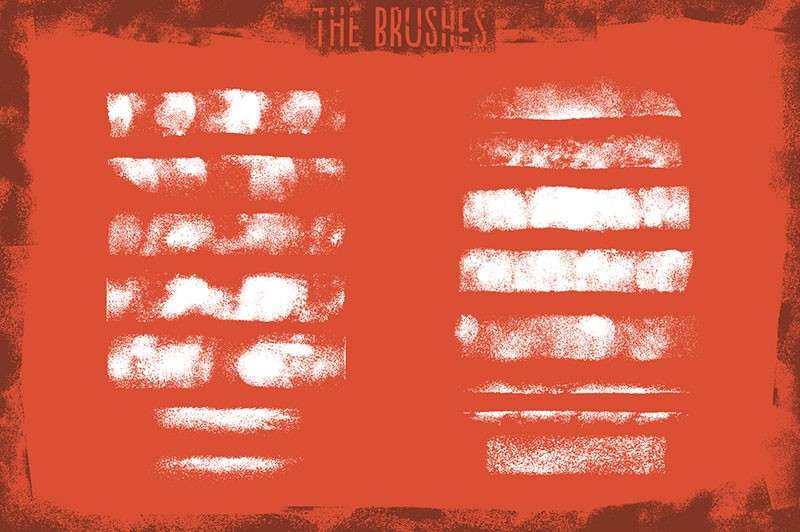 复古的印刷滚筒墨水纹理AI笔刷 笔刷资源 sucaiwan.com